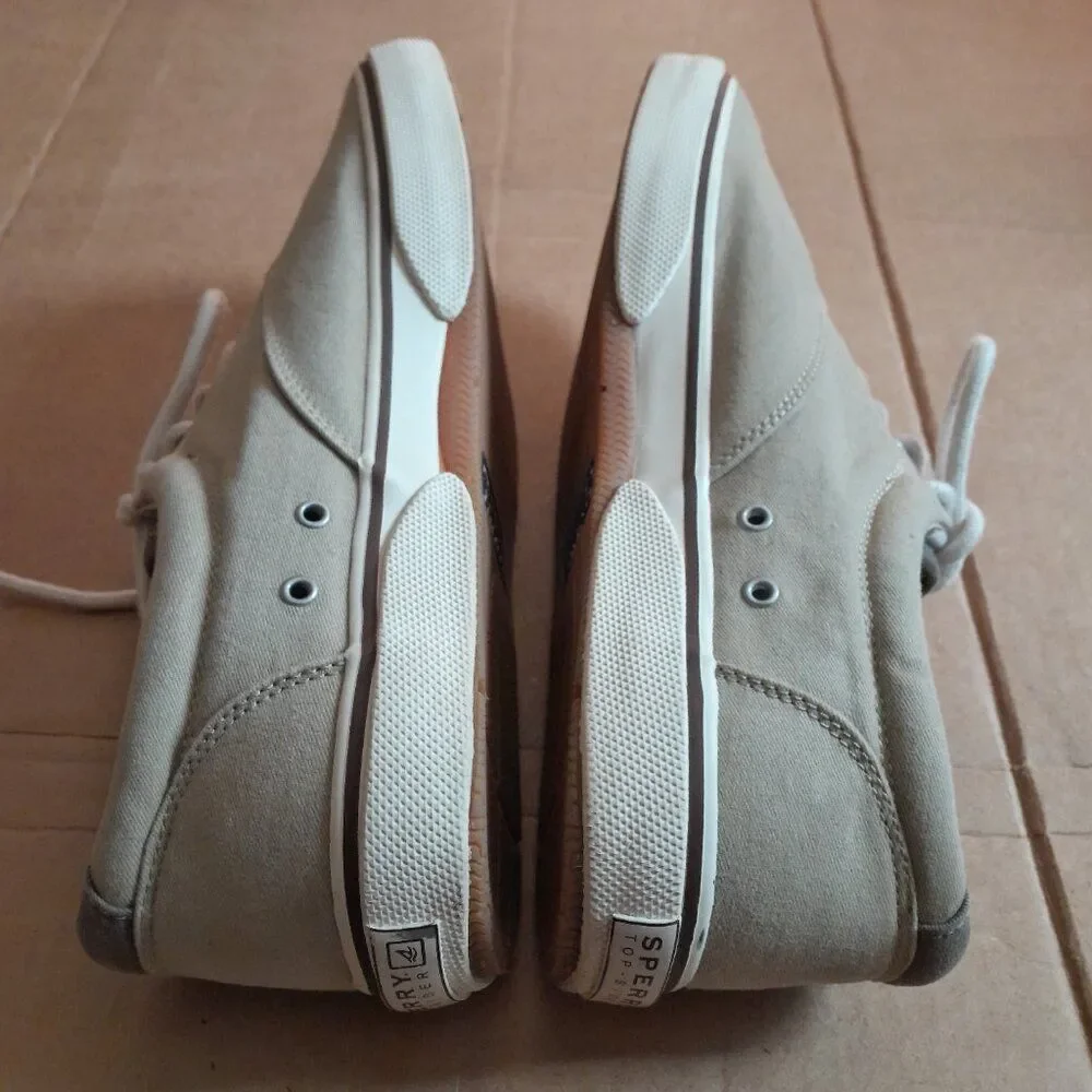 Sperry Top-Sider Men’s Size 11 Beige Low Top Lace up Sneakers STS11902